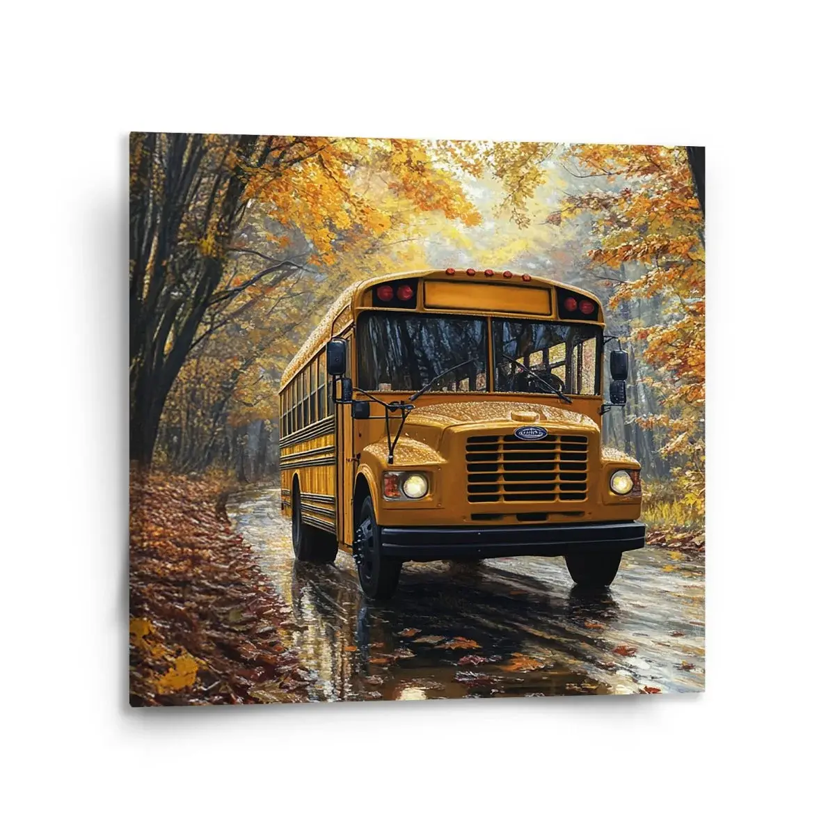 Obraz Žlutý školní autobus - 110x110 cm