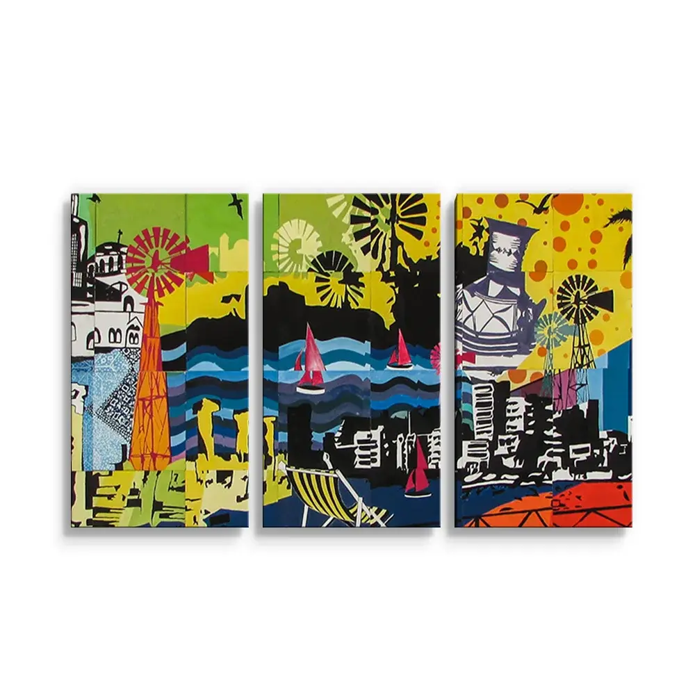 Obraz - 3-dílný Malba - 120x80 cm