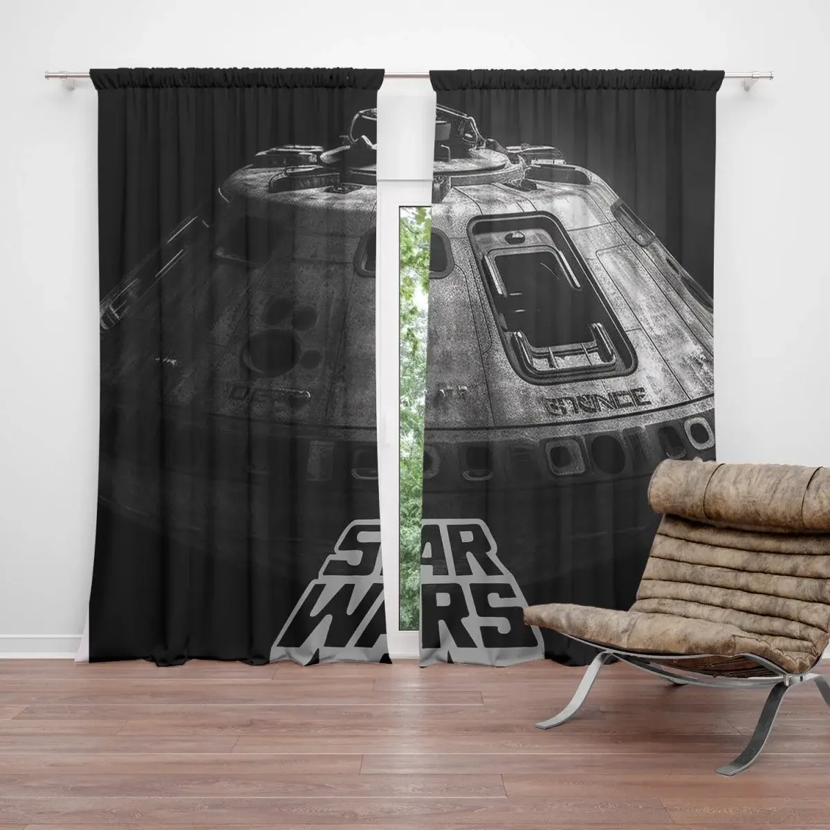 Závěs Star Wars Vesmírná loď: 2ks 140x250cm