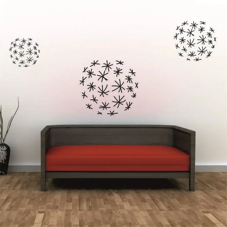 Samolepka na zeď: Koule star 3ks