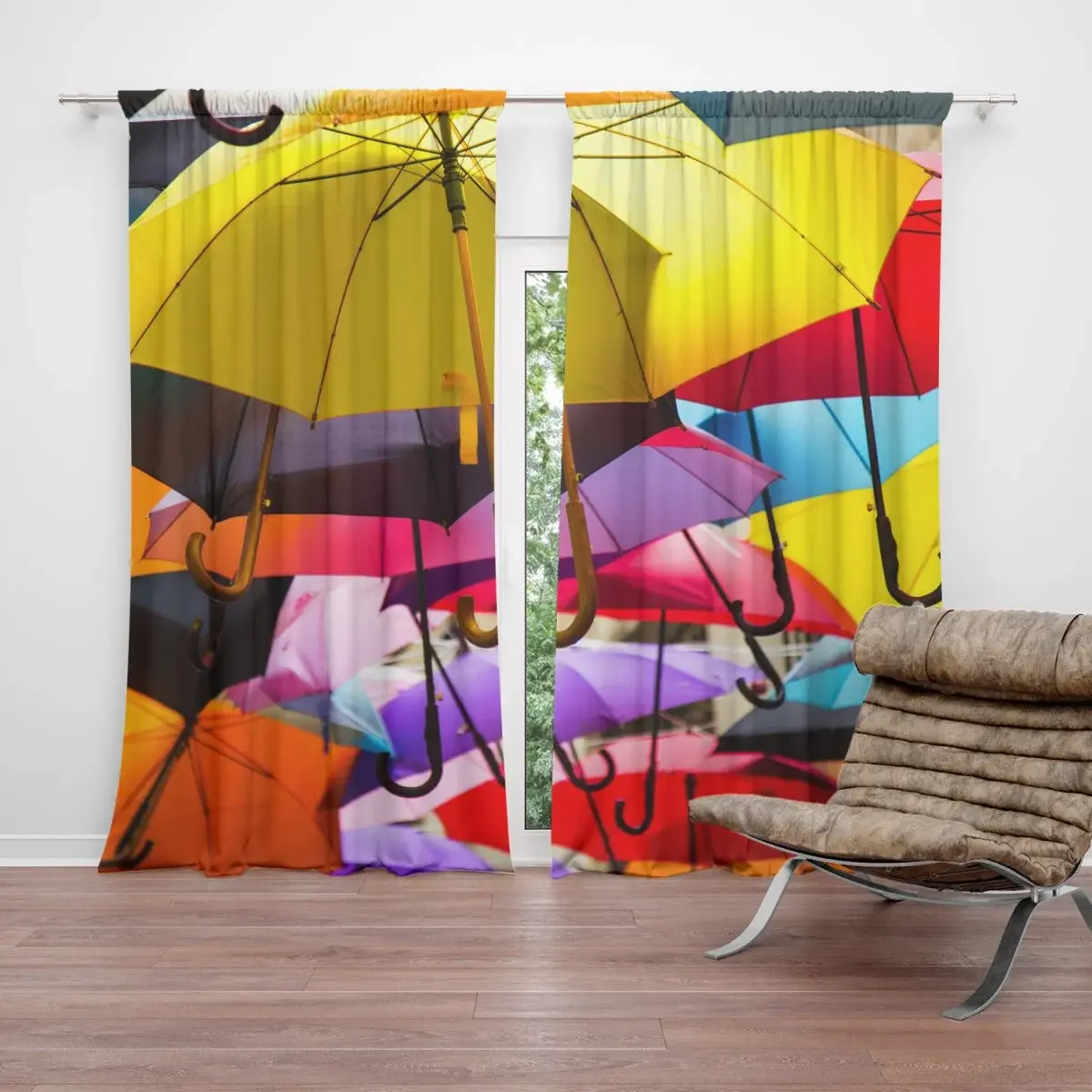 Závěs Deštníky: 2ks 140x250cm