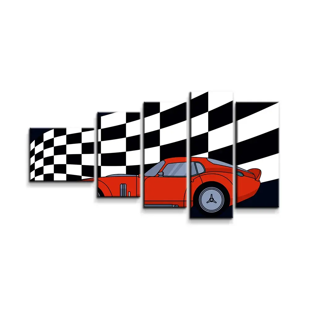 Obraz - 5-dílný Závodní auto - 100x60 cm