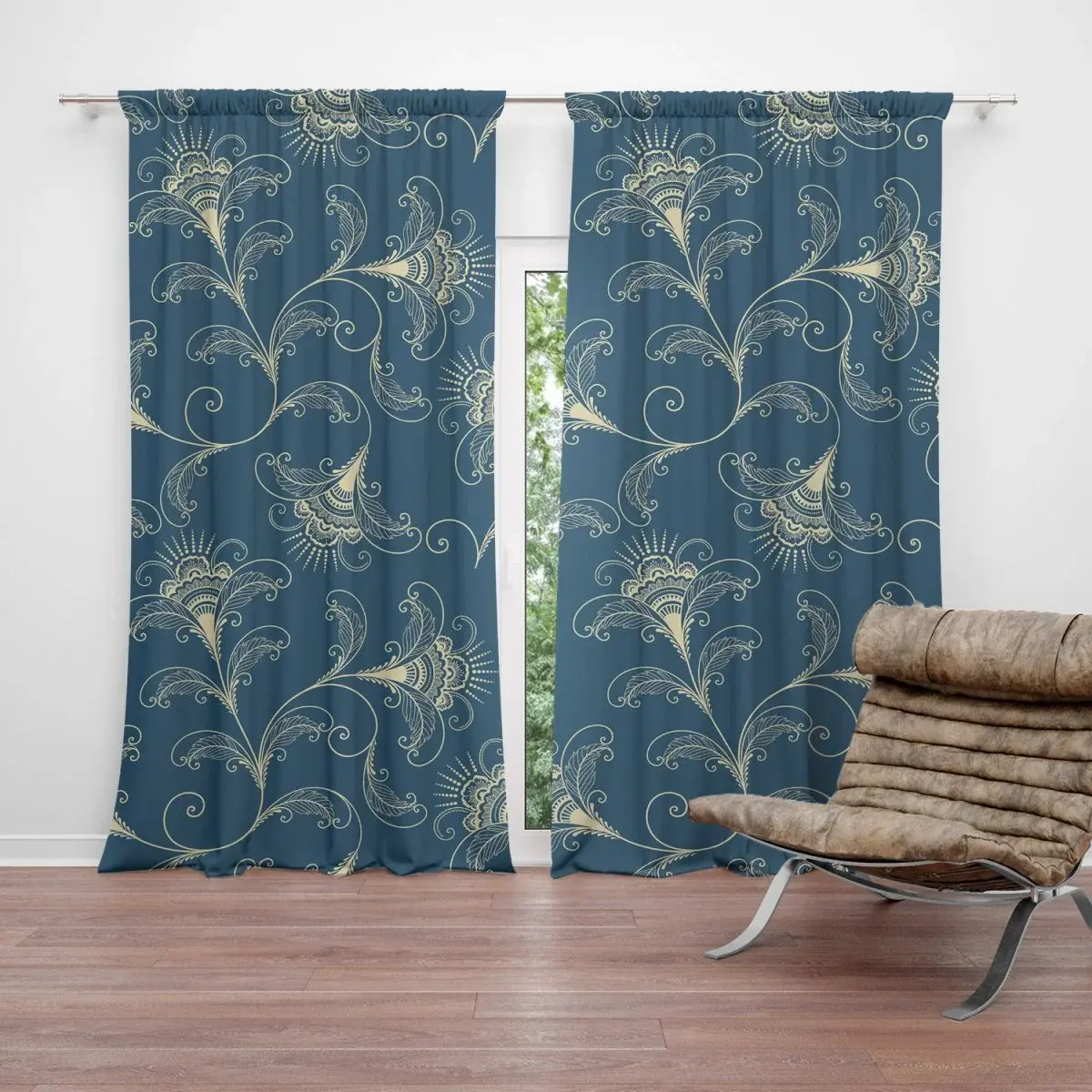 Závěs Vintage ornamenty: 2ks 140x250cm