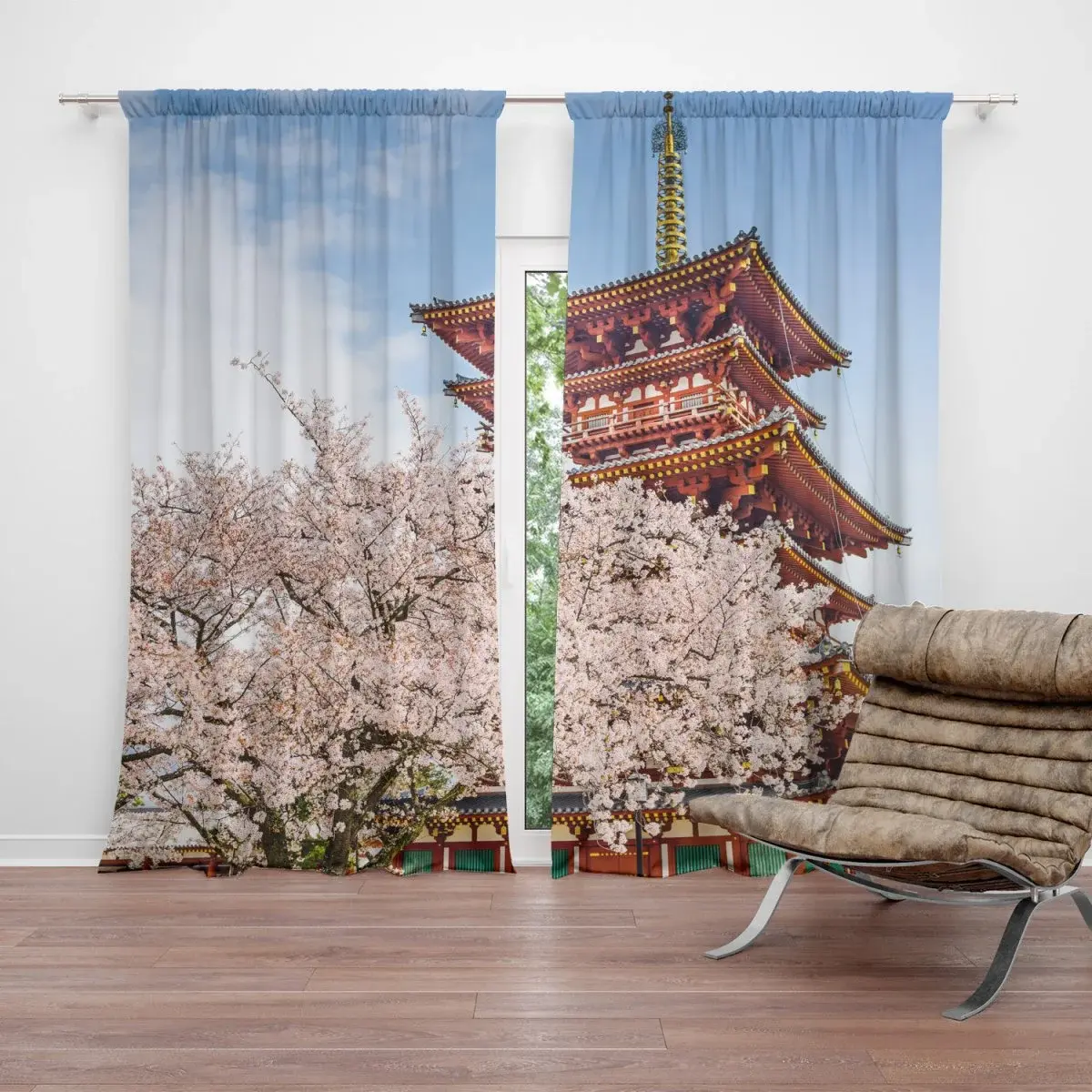 Závěs Čínská věžička: 2ks 140x250cm