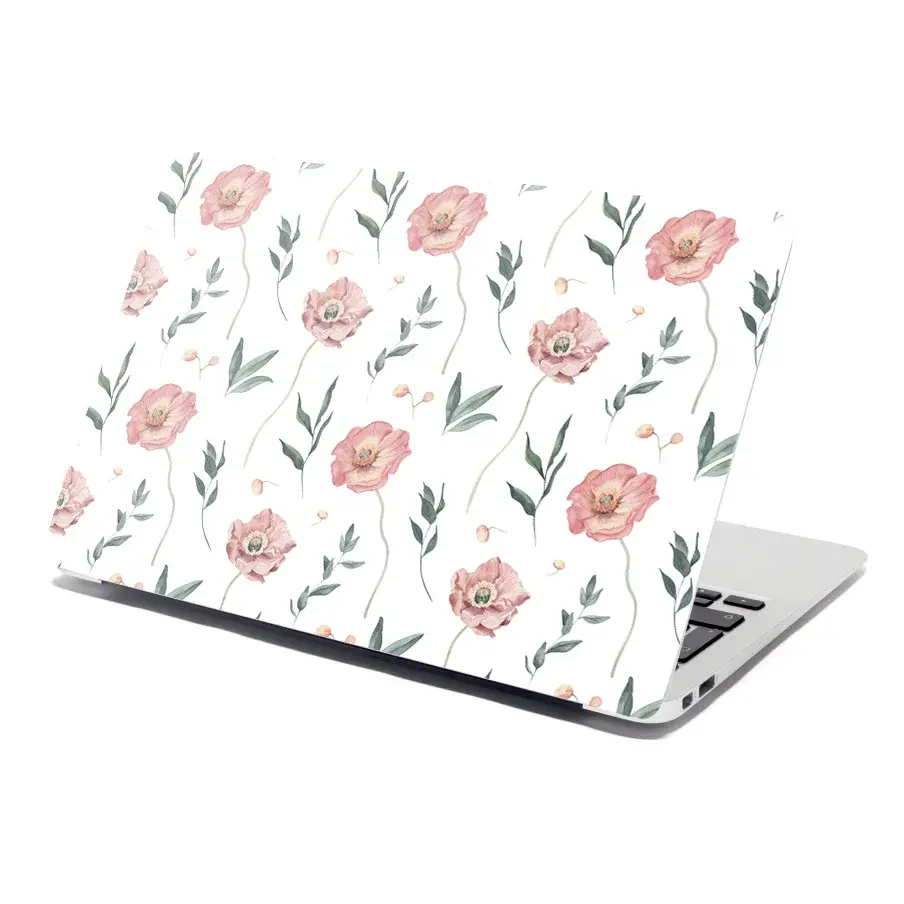 Samolepka na notebook Romantické pryskyřníky - 38x26 cm