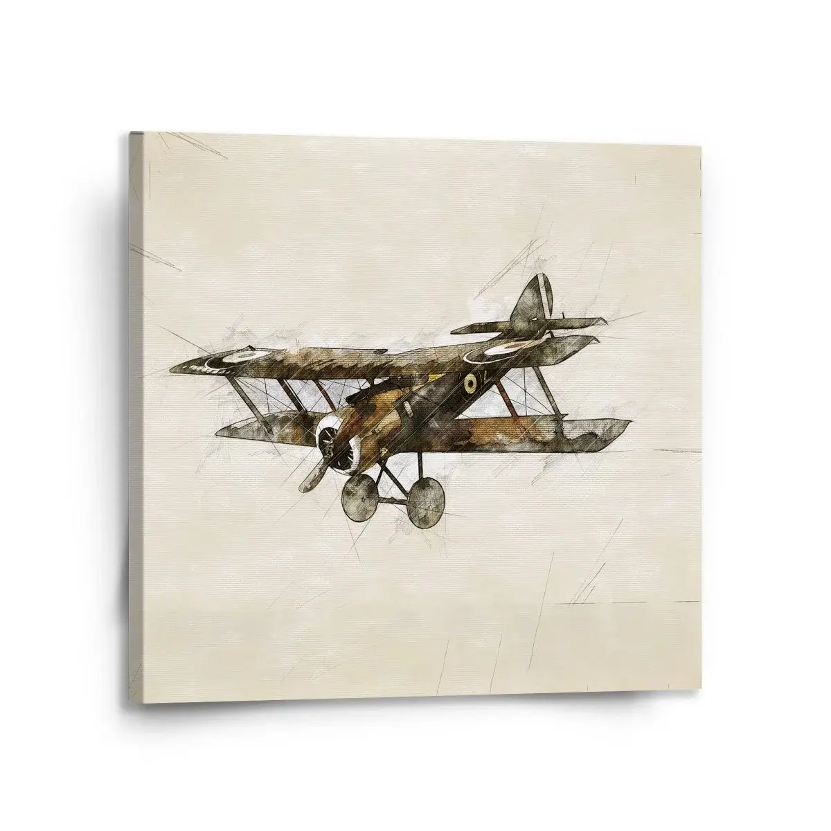 Obraz Historický dvouplošník Vintage - 110x110 cm