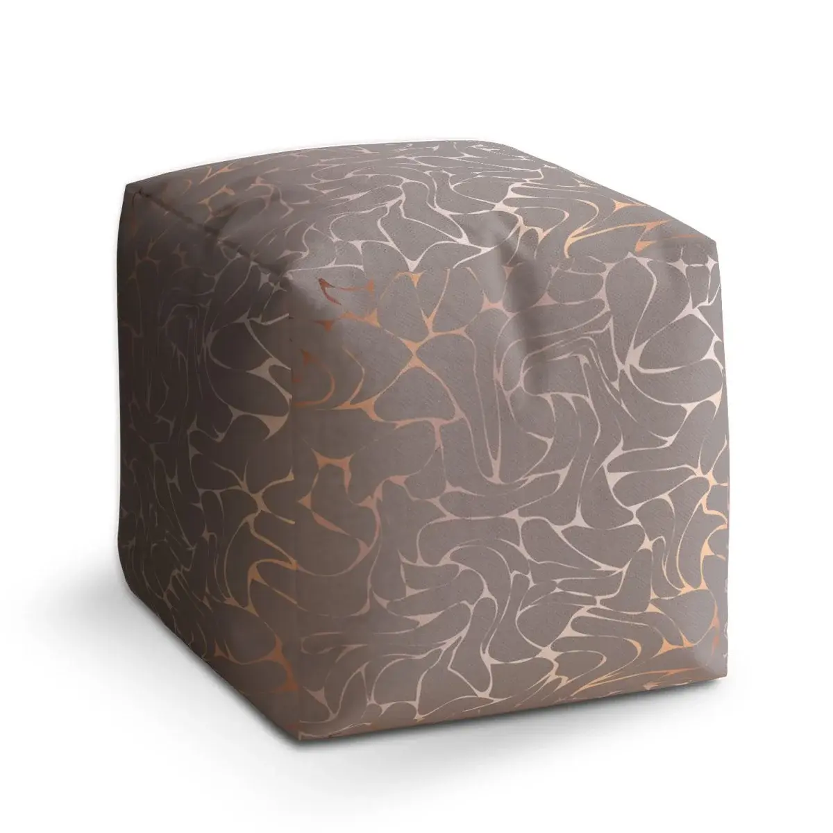 Taburet Cube Béžové vzorce - 40x40x40 cm