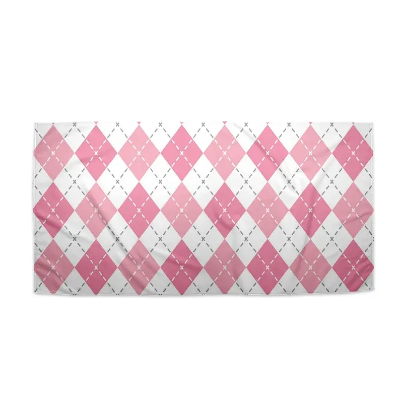 Ručník Růžové a bílé kosočtverečky - 50x100 cm