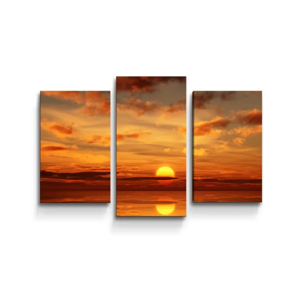 Obraz - 3-dílný Oranžové slunce - 75x50 cm