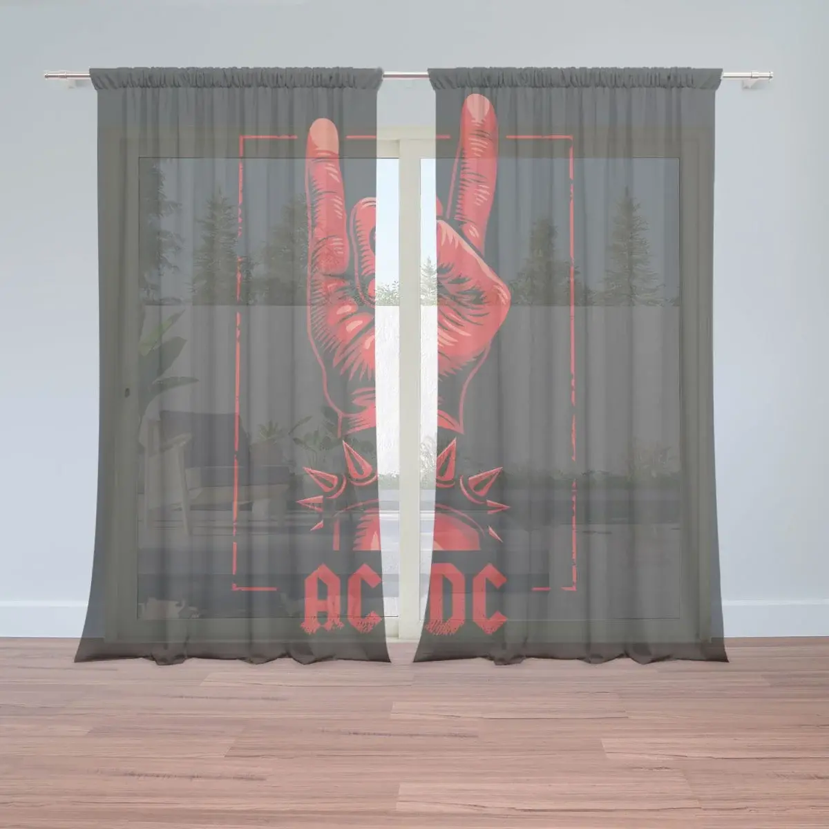 Záclony ACDC Červená ruka: 2ks 150x250cm