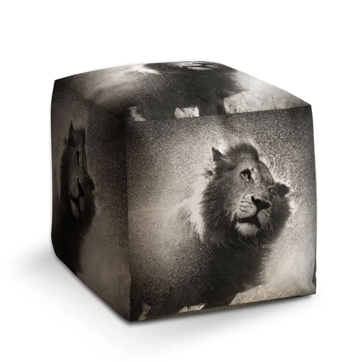 Taburet Cube Mokrý lev - 60x60x60 cm
