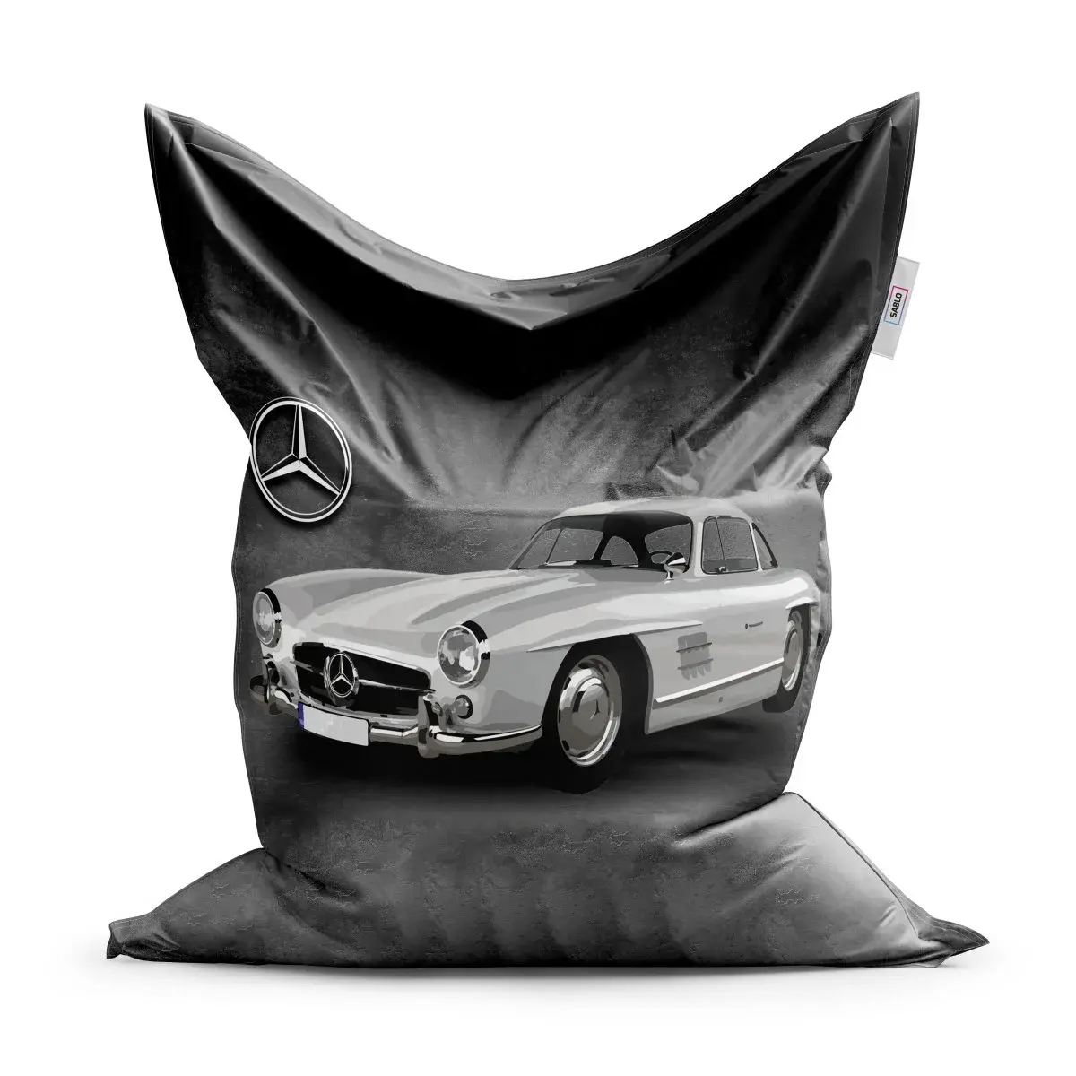 Sedací vak Mercedes-Benz 300 SL Šedé pozadí - 200x140 cm