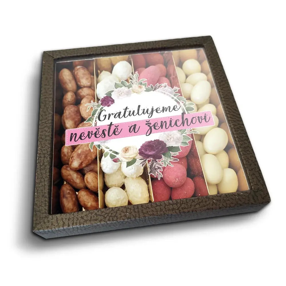 Mandle v čokoládě Gratulujeme nevěstě a ženichovi - 4x 80g
