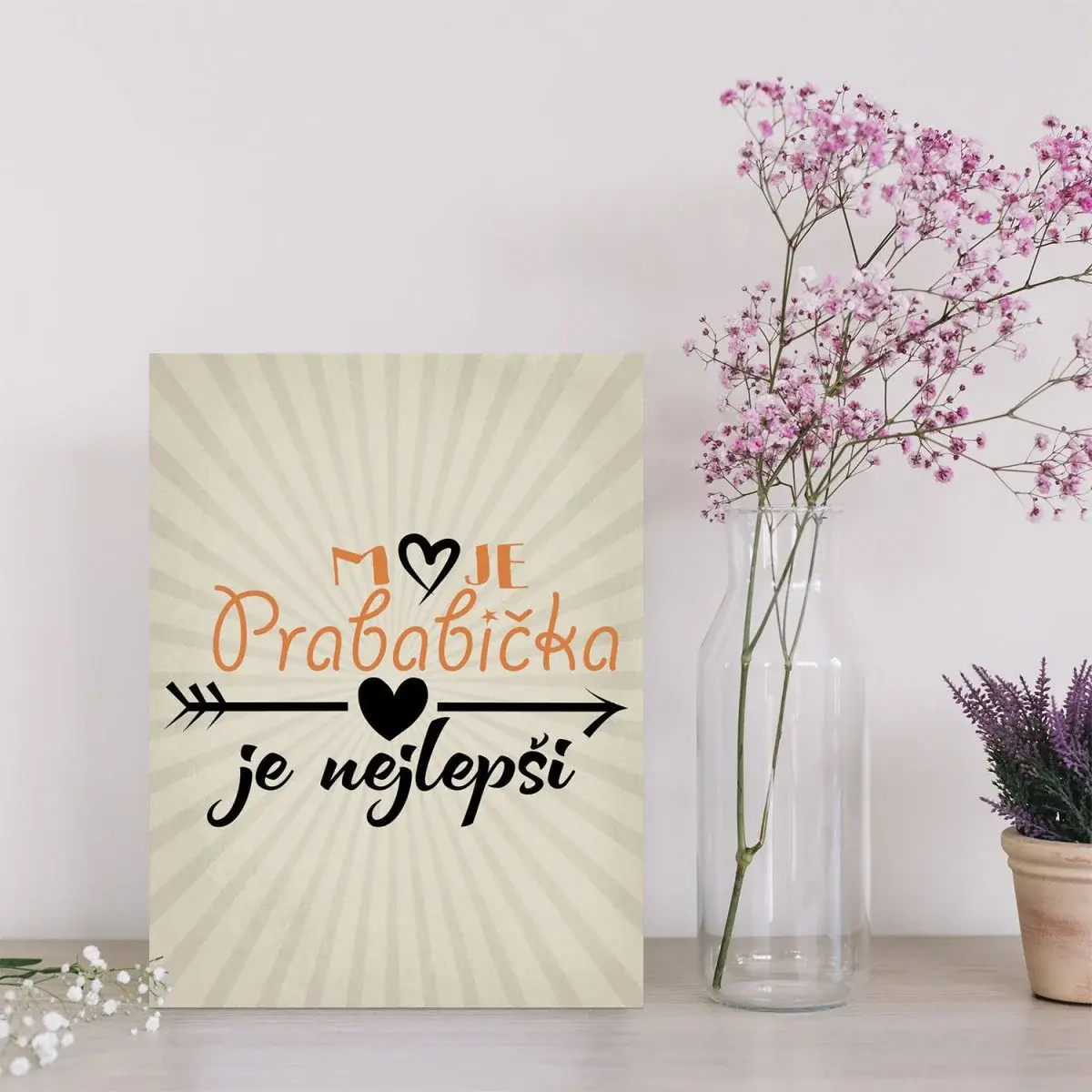 Dárková cedulka Moje prababička je nejlepší: 30x40 cm