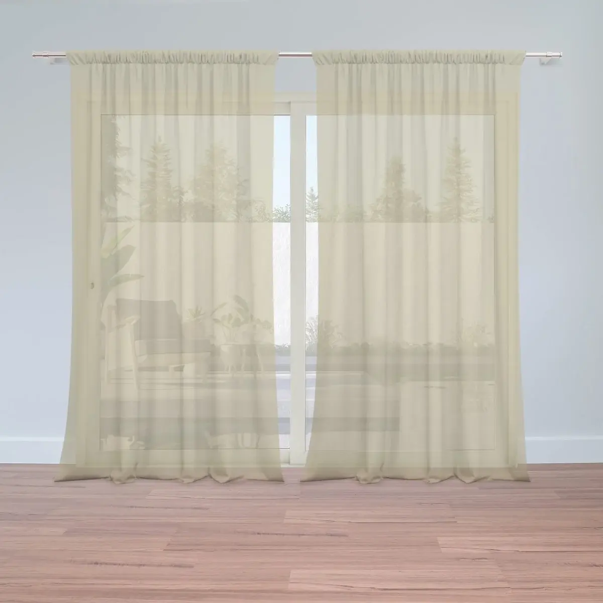 Záclony Žlutohnědá: 2ks 150x250cm