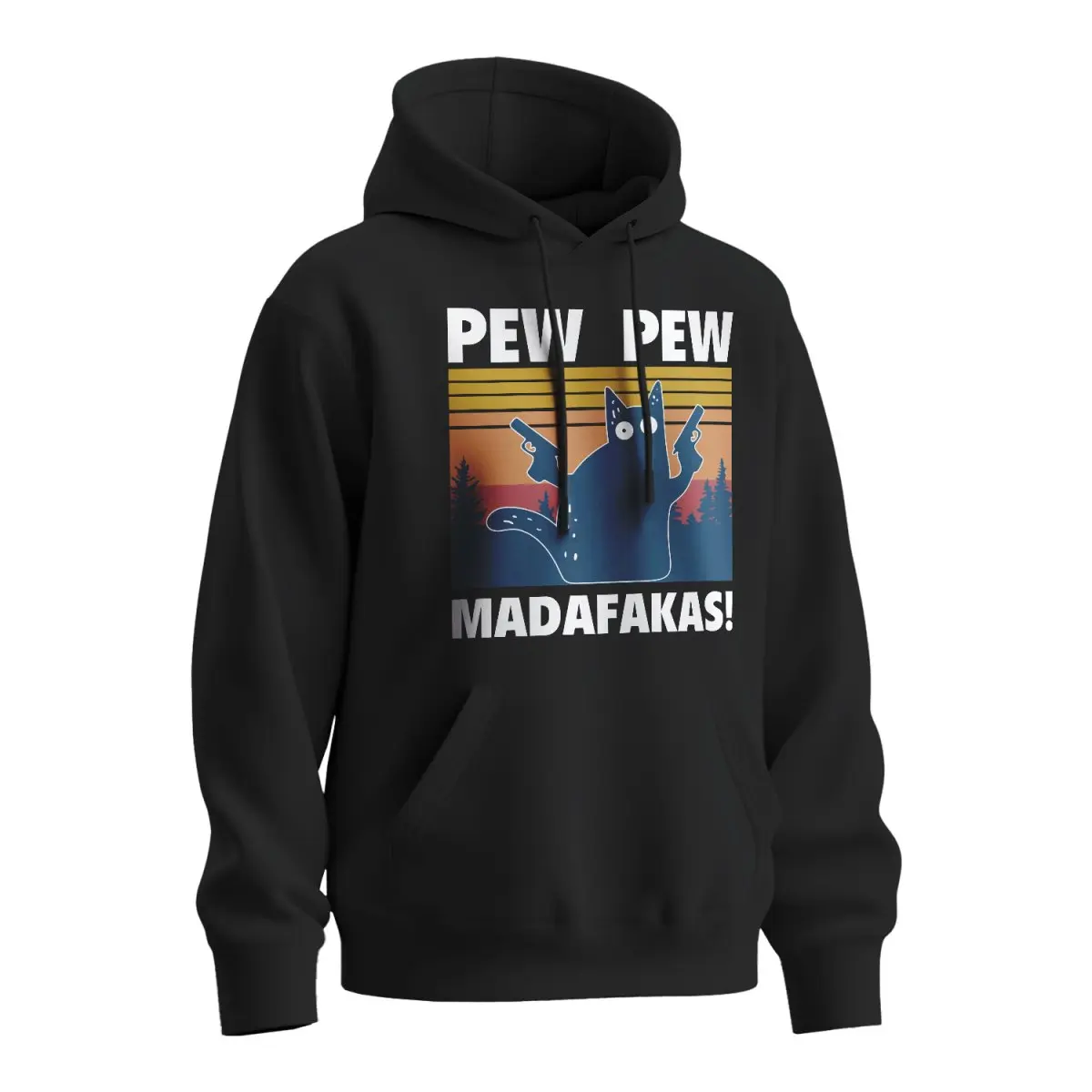 Mikina s potiskem PEW PEW MADAFAKAS - černá 3XL