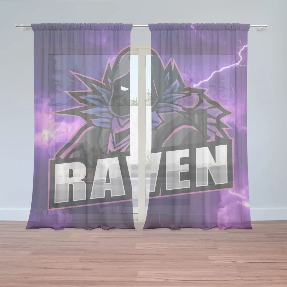 Záclony FORTNITE RAVEN Fialová bouře: 2ks 150x250cm