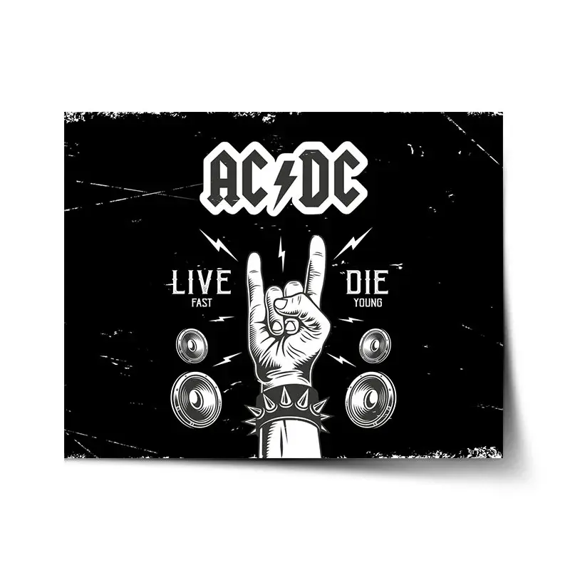 Plakát ACDC Live fast, die young - 90x60 cm