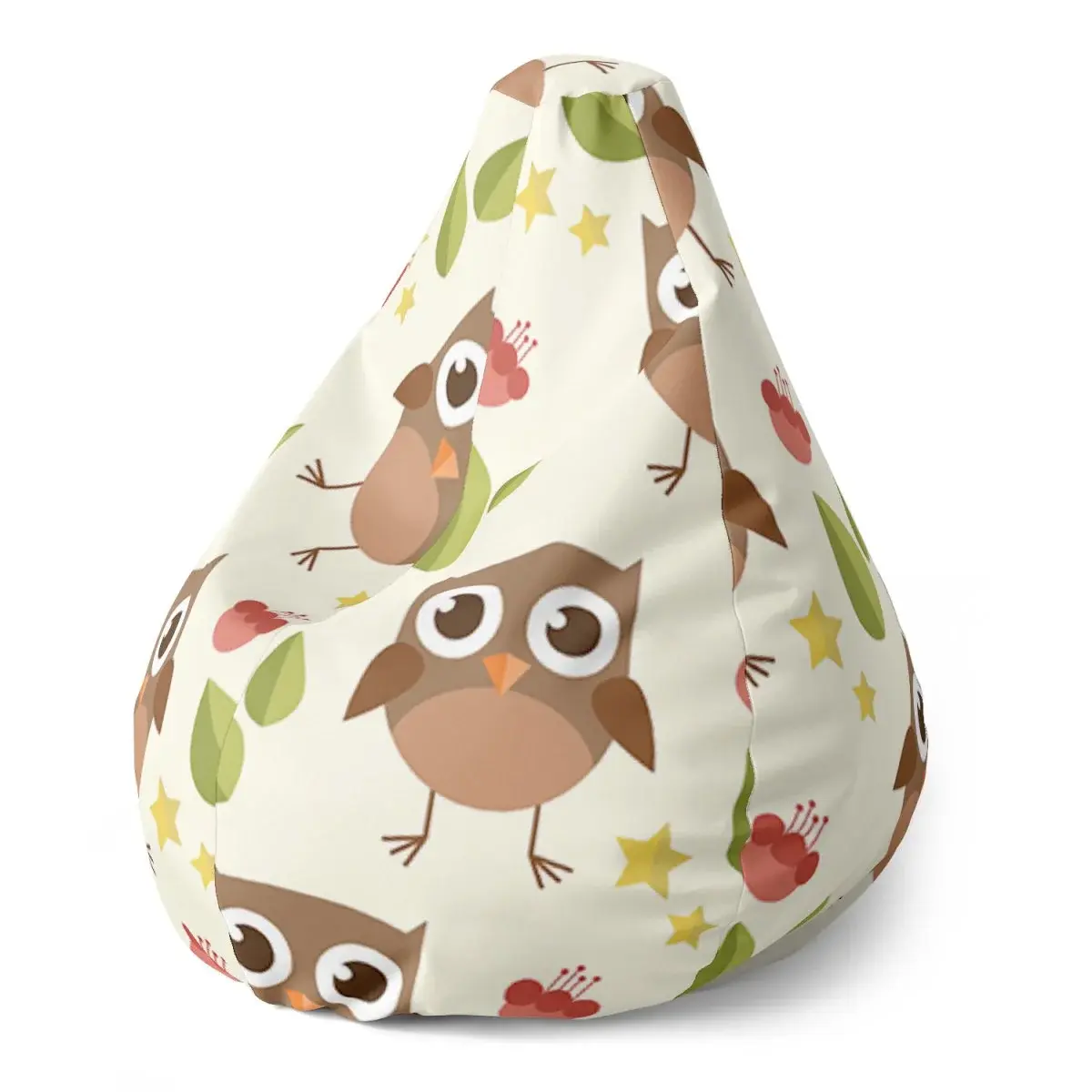 Sedací vak Pear Sovy - 70 x 95 x 15 cm