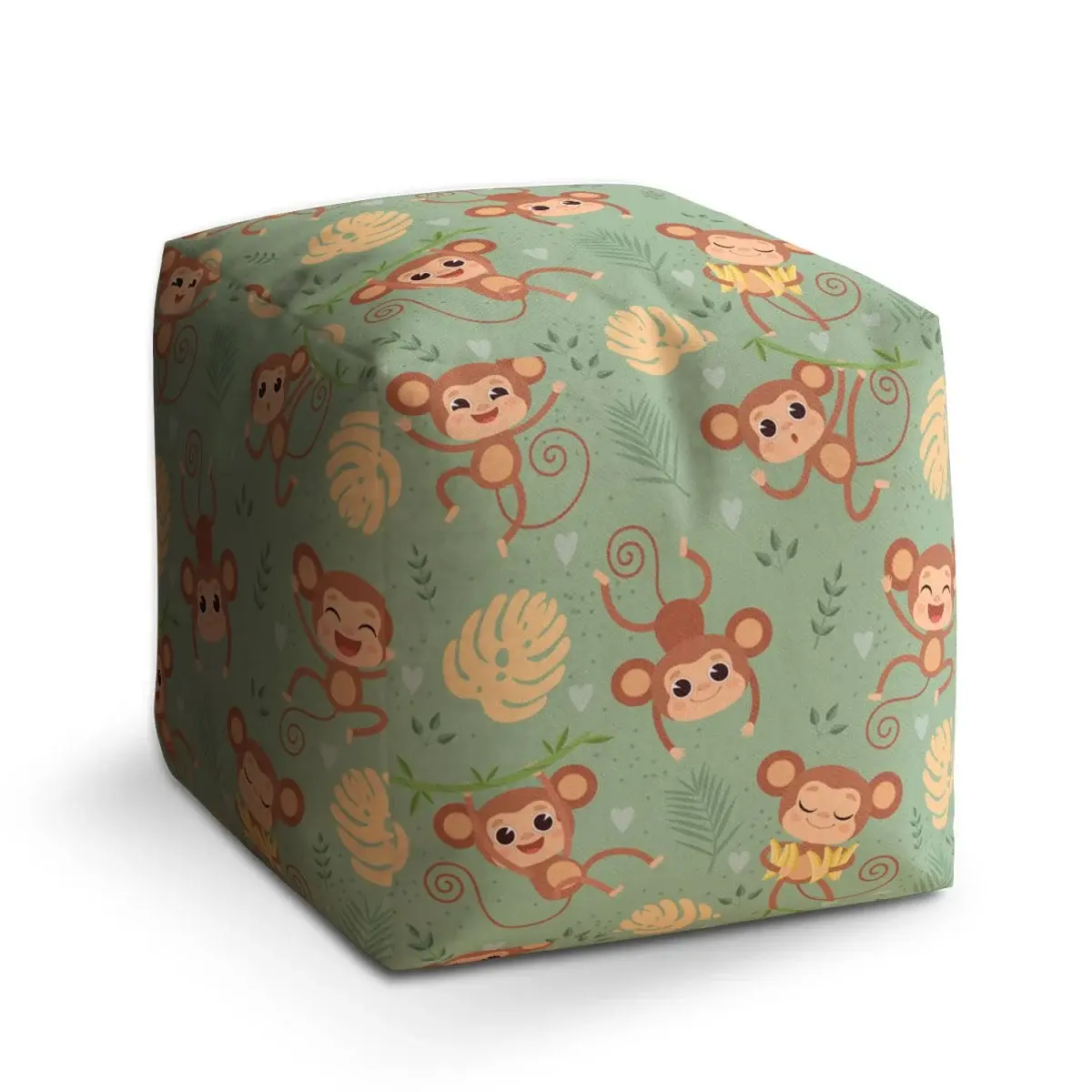 Taburet Cube Roztomilé opičky - 40x40x40 cm