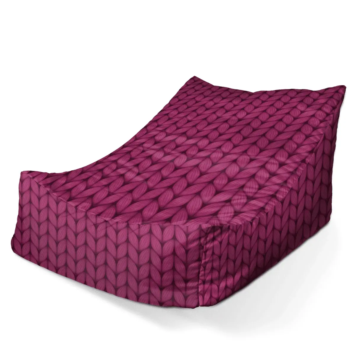 Sedací vak Lounge Pletení ve fuchsiové barvě - 80 x 95 x 50 cm
