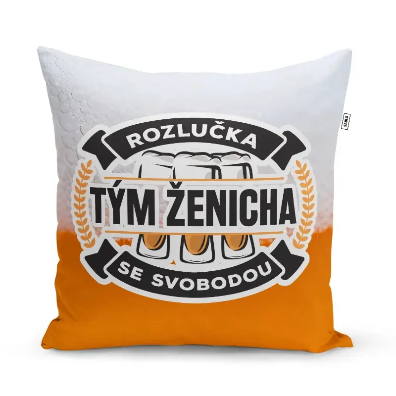 Polštář Rozlučka se svobodou tým ženicha: 40x40 cm