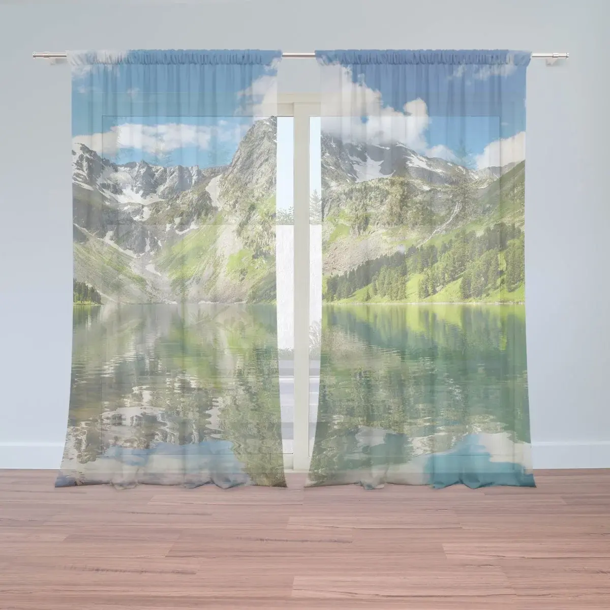 Záclony Odraz hor na jezeře: 2ks 150x250cm