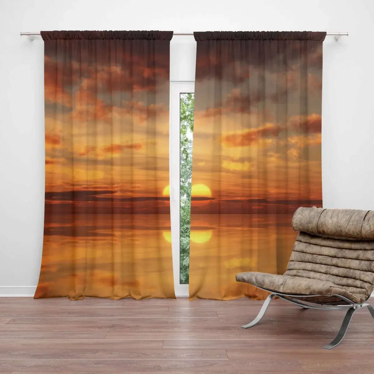 Závěs Oranžové slunce: 2ks 140x250cm