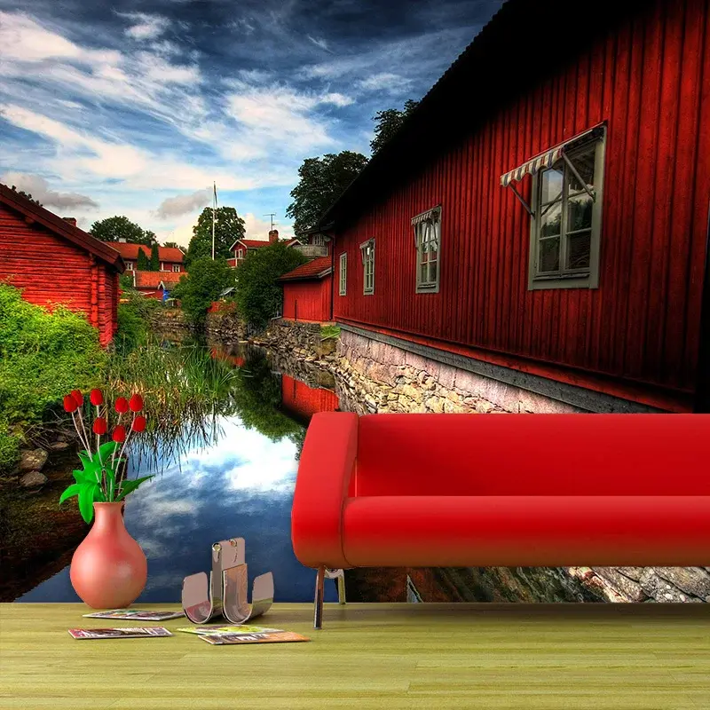Tapeta Červený dům - 125x75 cm
