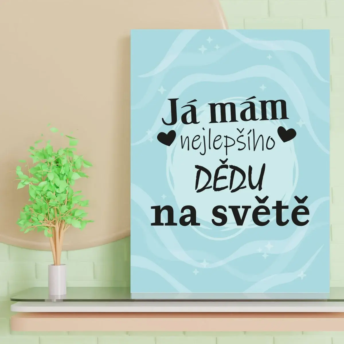 Dárková cedulka Já mám nejlepšího dědu na světě: 30x40 cm