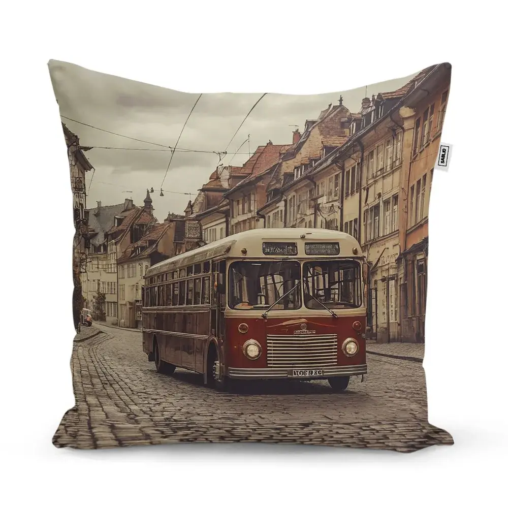 Polštář Historický autobus - 60x60 cm