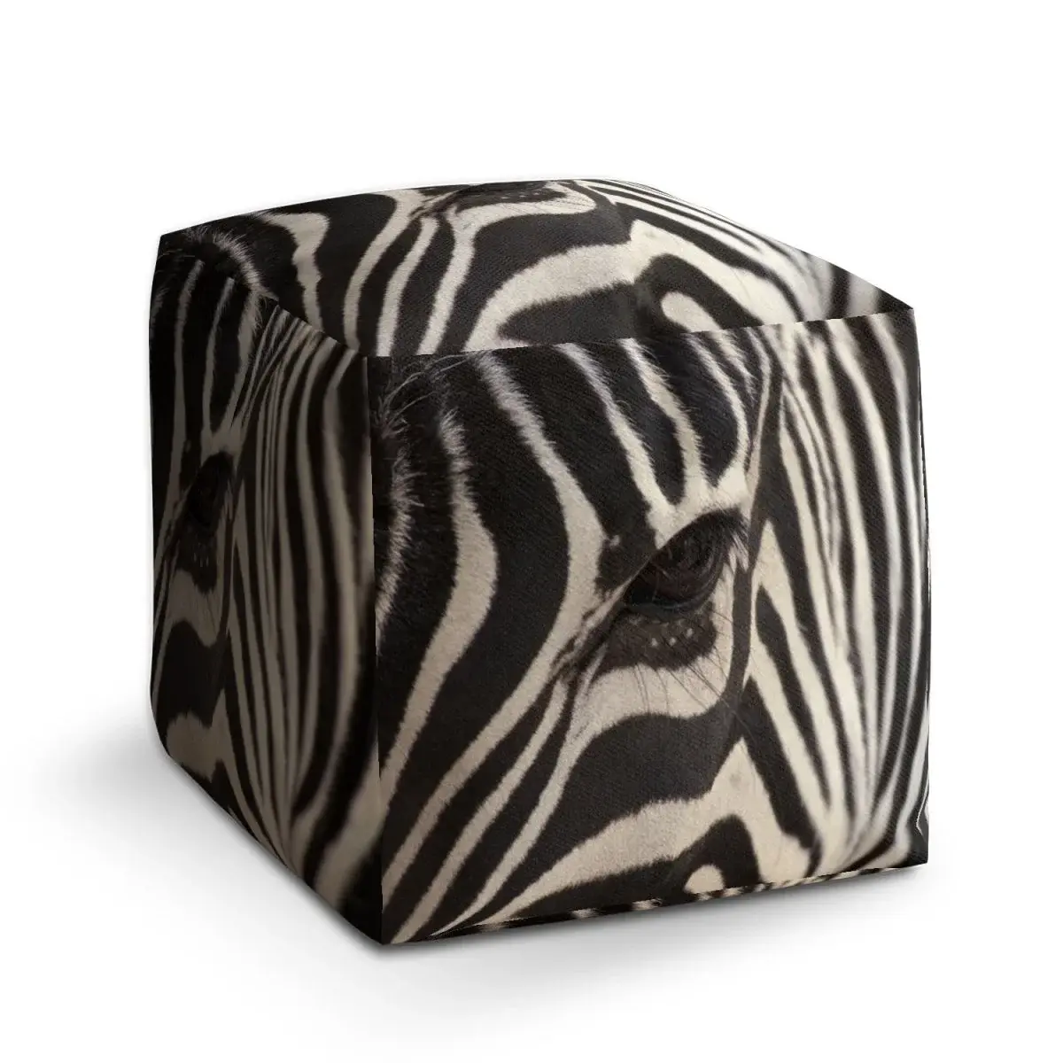 Taburet Cube Detail zebra - 40x40x40 cm