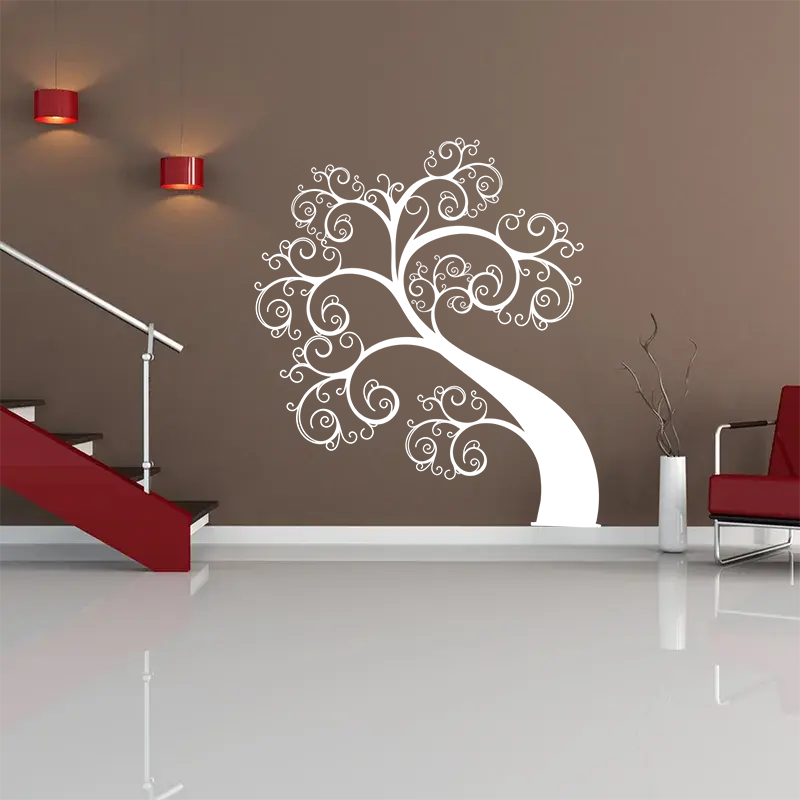 Samolepka na zeď: Swirl strom - 105x120 cm