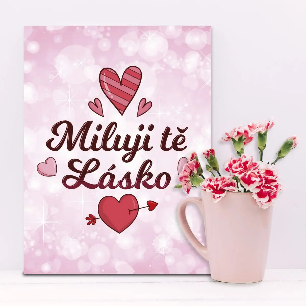 Dárková cedulka Miluji tě, lásko: 30x40 cm