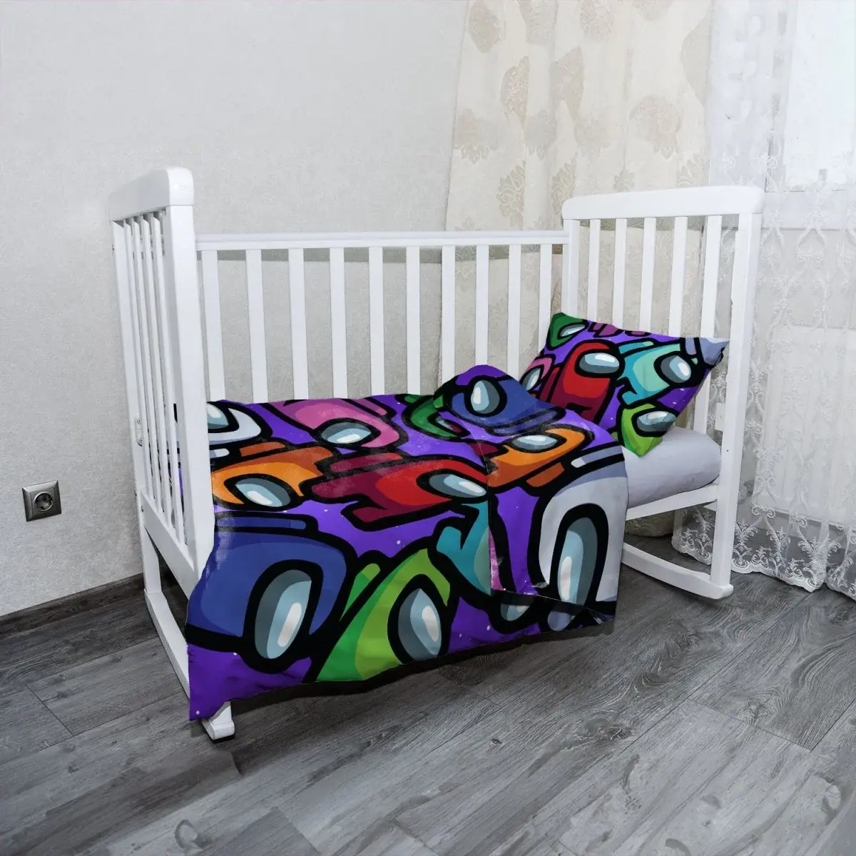 Mikroplyšové dětské povlečení do postýlky AMONG US Levitující