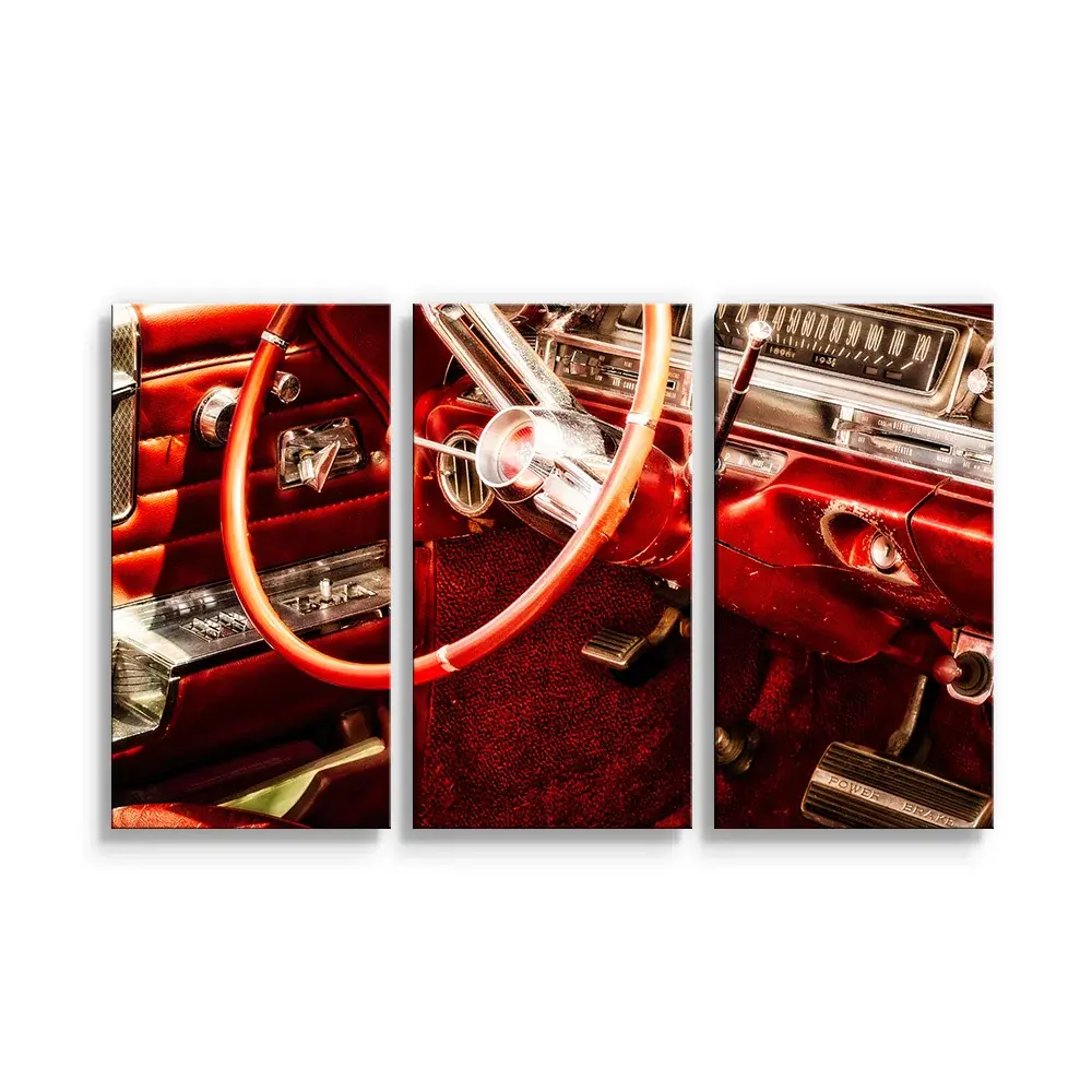 Obraz - 3-dílný Interiér automobilu - 120x80 cm