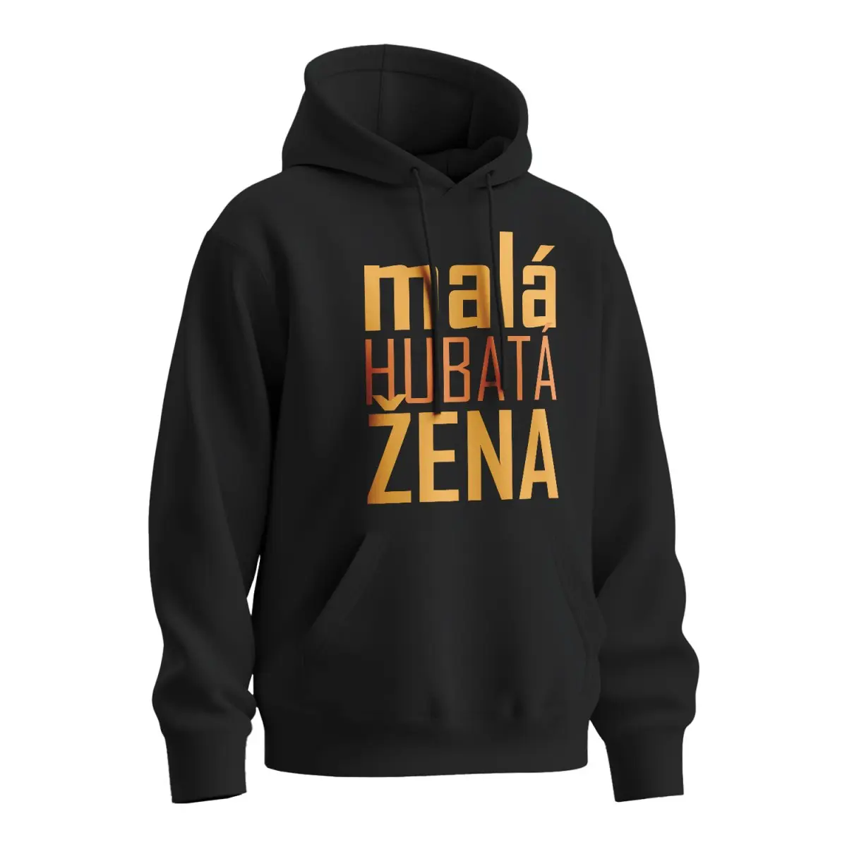 Mikina s potiskem Malá hubatá žena - černá