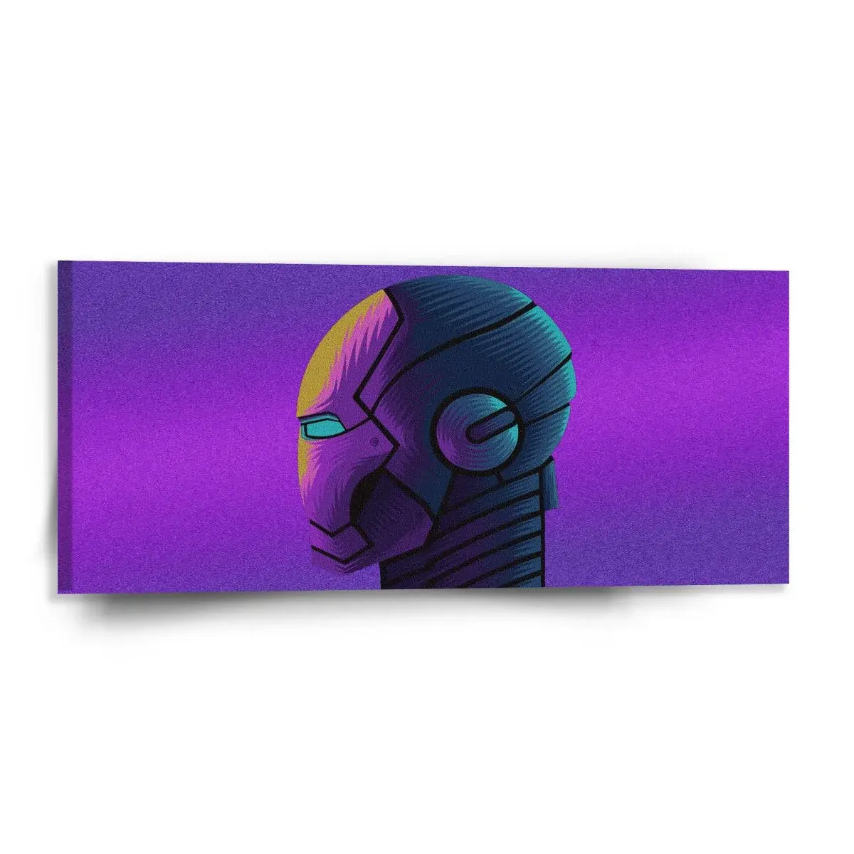 Obraz Iron Man Helma na fialové - 110x50 cm