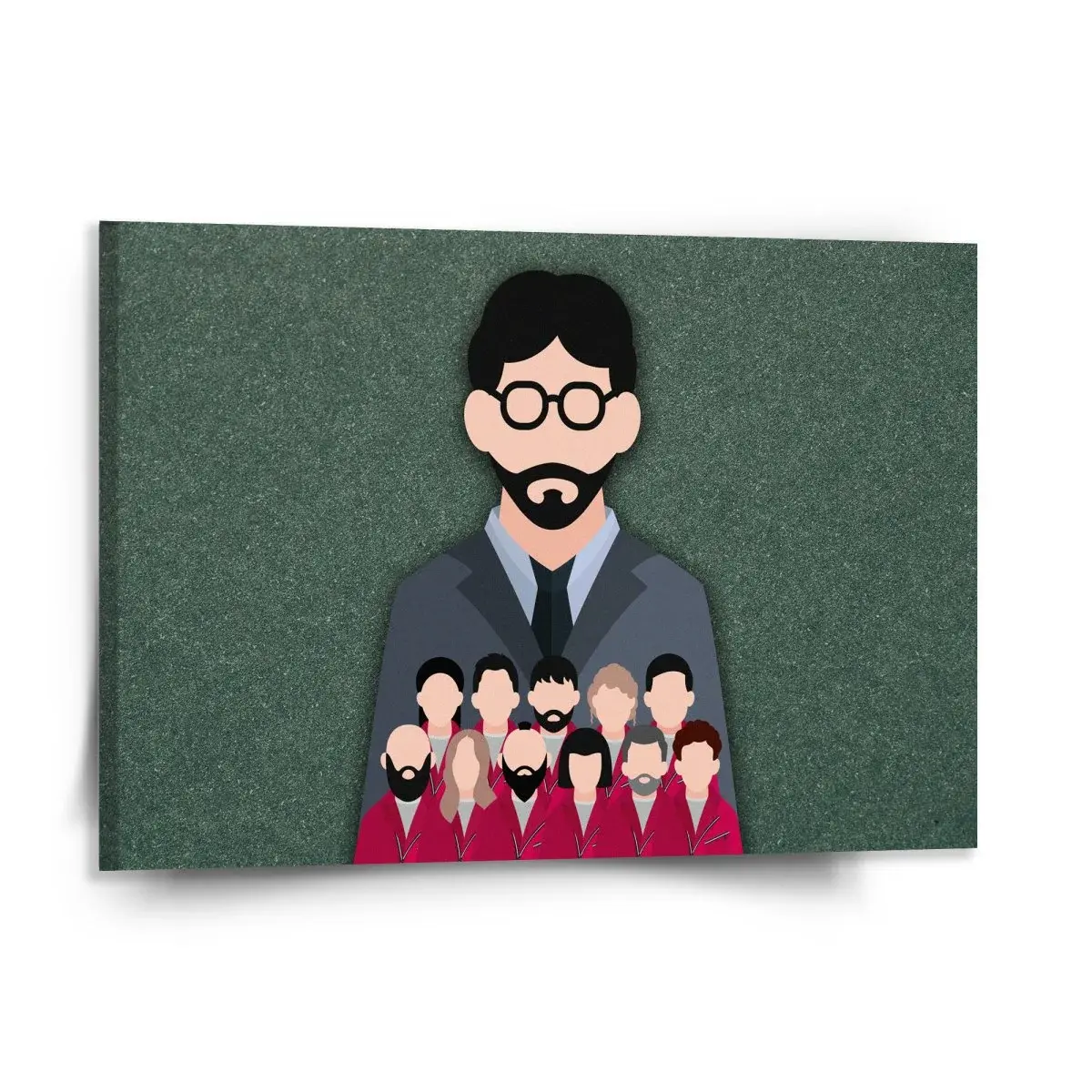 Obraz Money heist Profesor a jeho tým Zelená - 150x110 cm