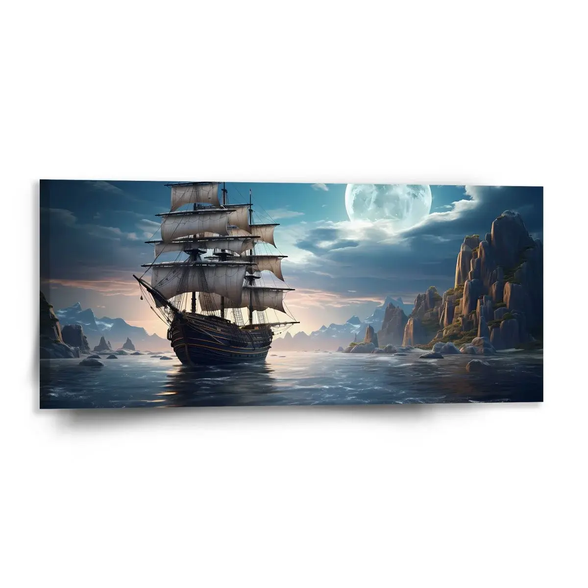 Obraz Plachetnice mezi skalami - 110x50 cm