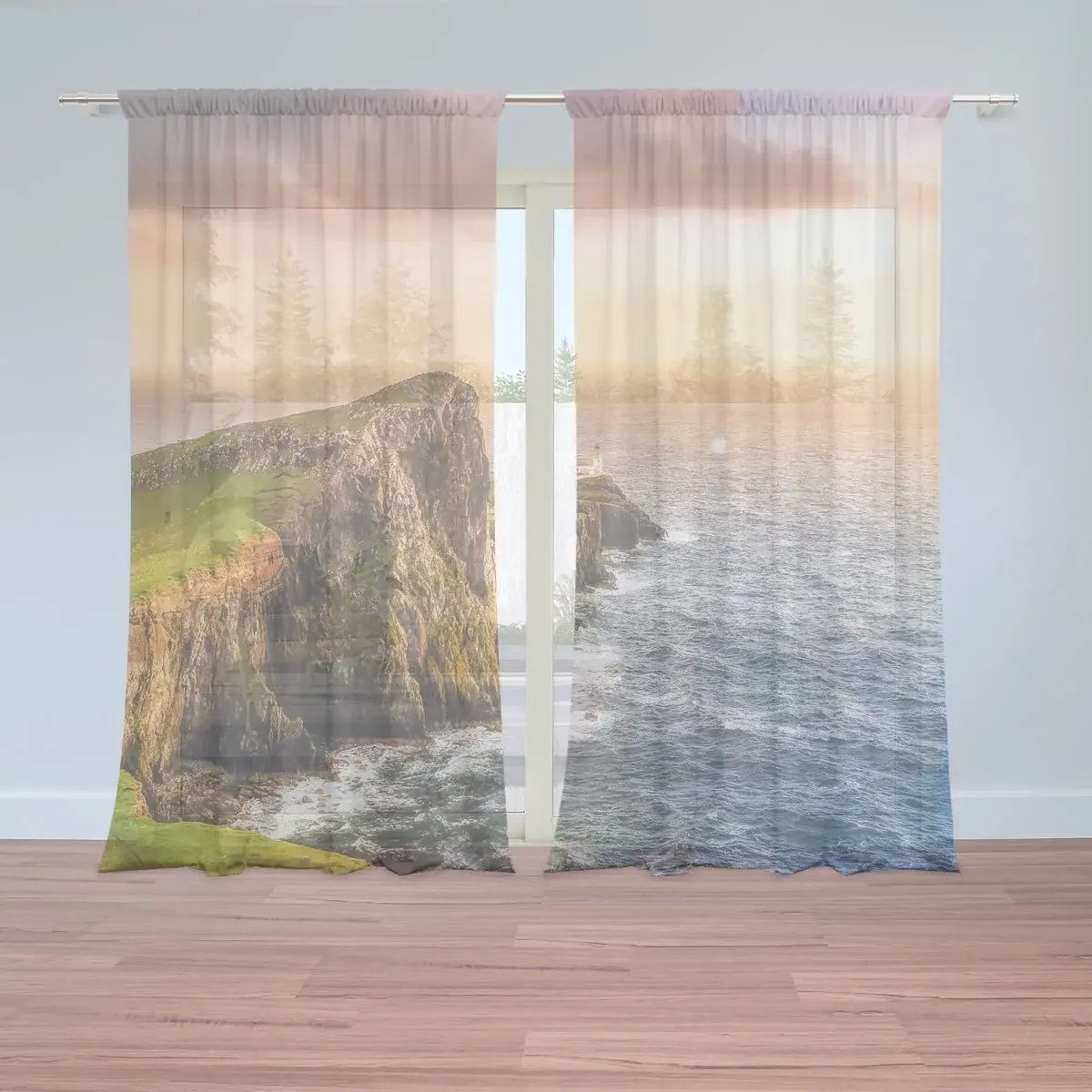 Záclony Skalnaté pobřeží: 2ks 150x250cm