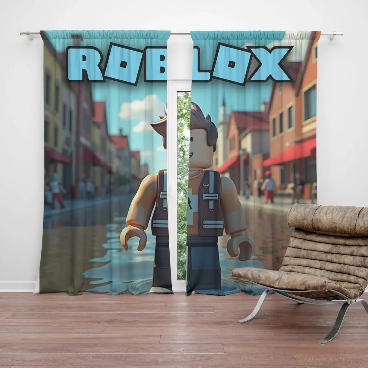 Závěs ROBLOX Město: 2ks 140x250cm