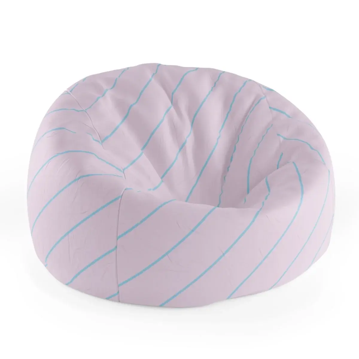 Sedací vak Cocoon Modré pruhy na růžové - 115 x 75 x 45 cm