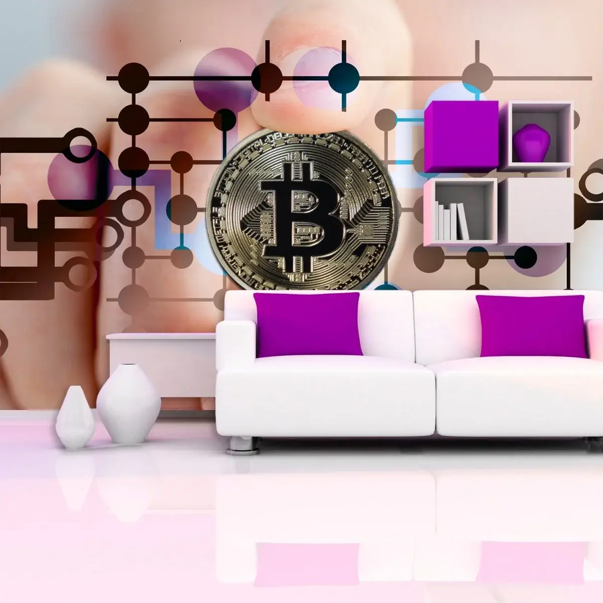 Tapeta Bitcoin - 125x75 cm