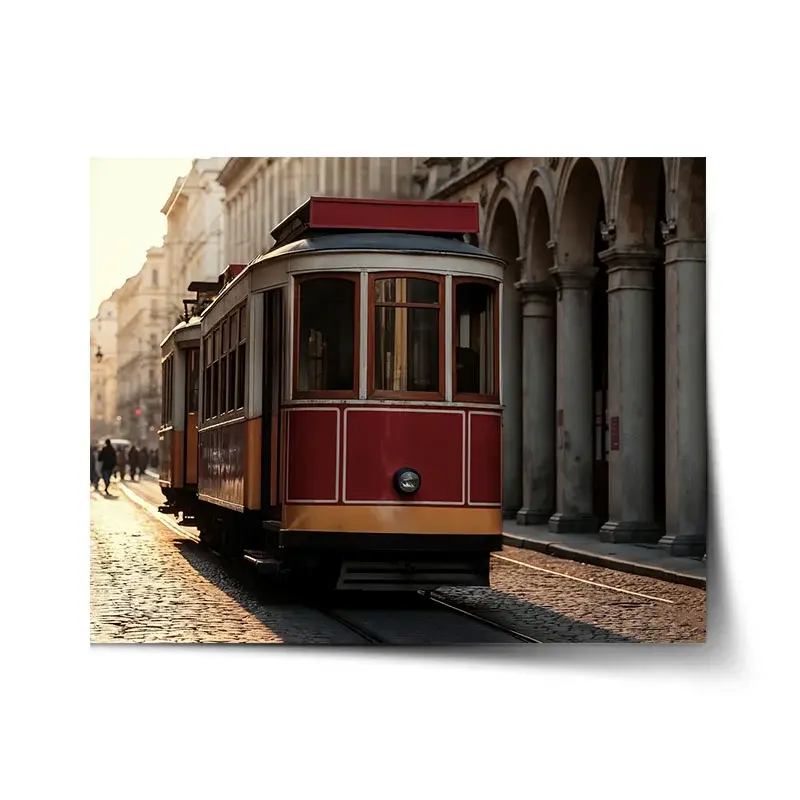 Plakát Historická červená tramvaj - 90x60 cm
