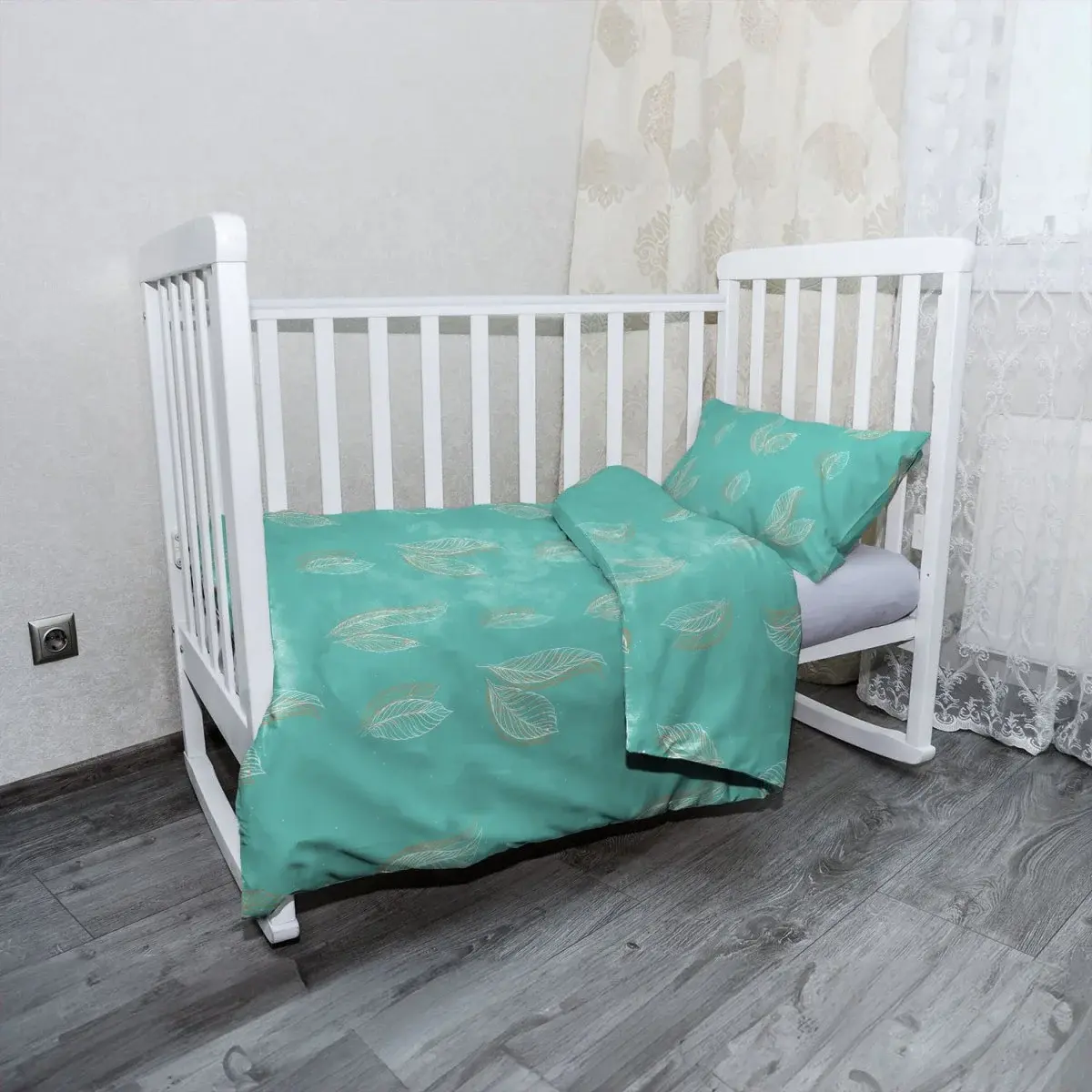 Mikroplyšové dětské povlečení do postýlky Peříčka - 120x90 / 40x60
