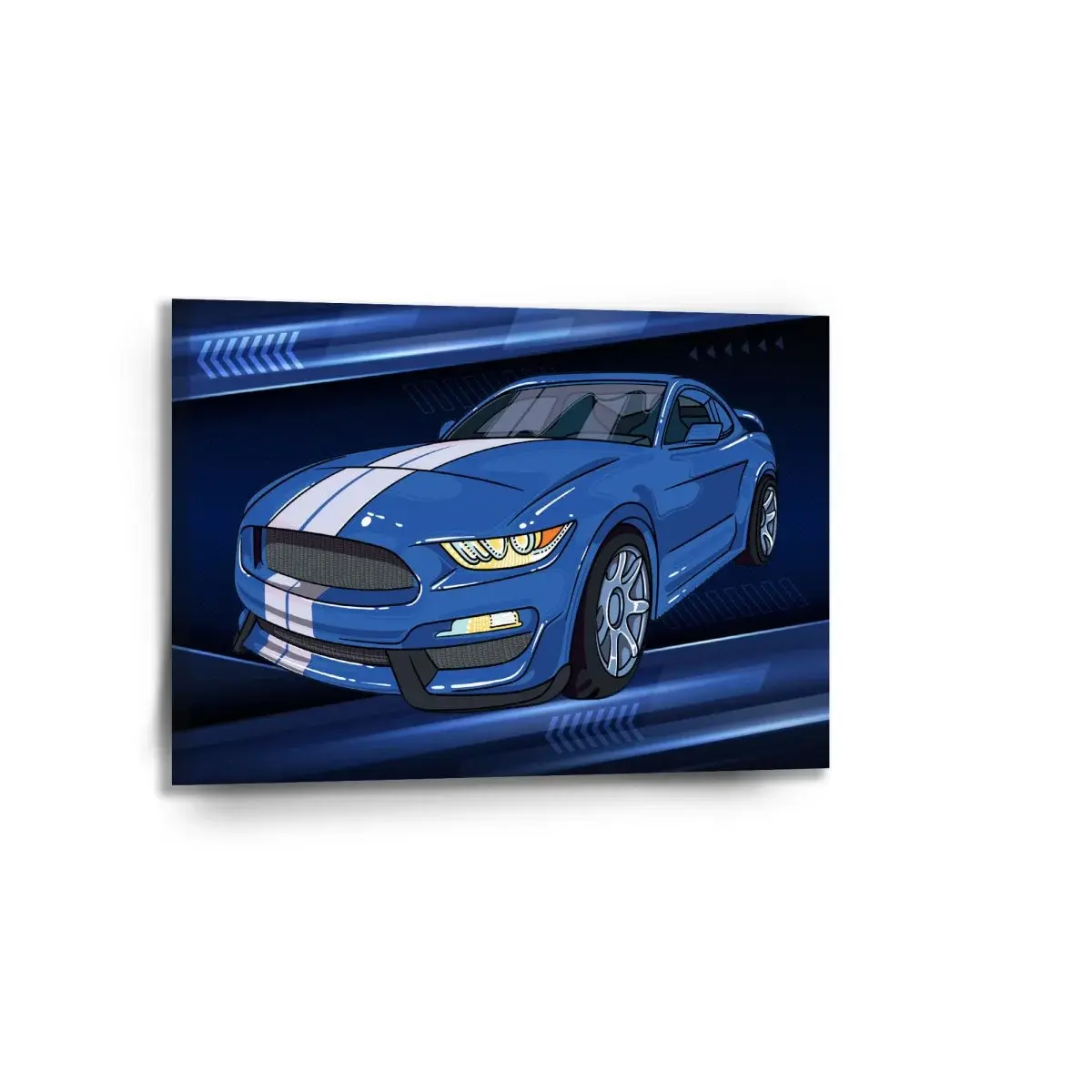 Obraz Mustang Modré pozadí s pruhy - 90x60 cm