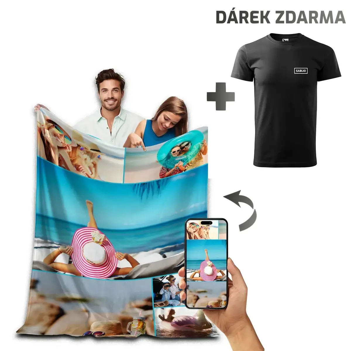 Deka s vlastním potiskem: 190x140 cm + DÁREK ZDARMA