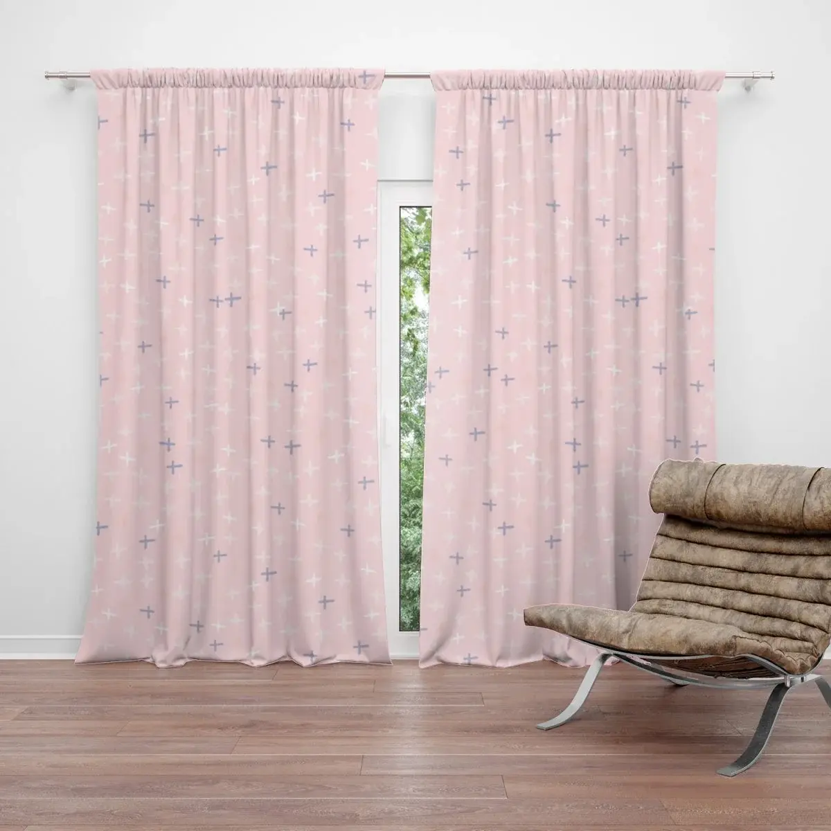 Závěs Barevné křížky: 2ks 140x250cm