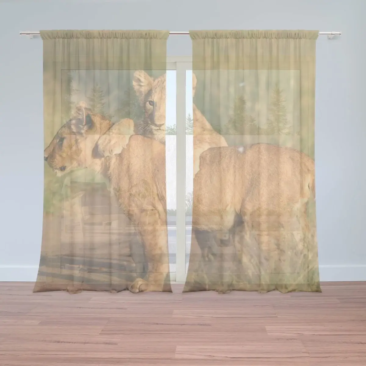 Záclony Lvíčata: 2ks 150x250cm